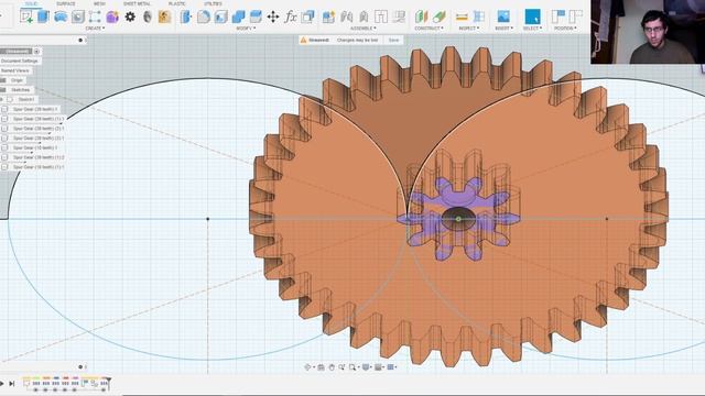 Редуктор повышающий во Fusion 360, внешнее эвольвентное зацепление зубчатых колес и шестерен смотреть онлайн