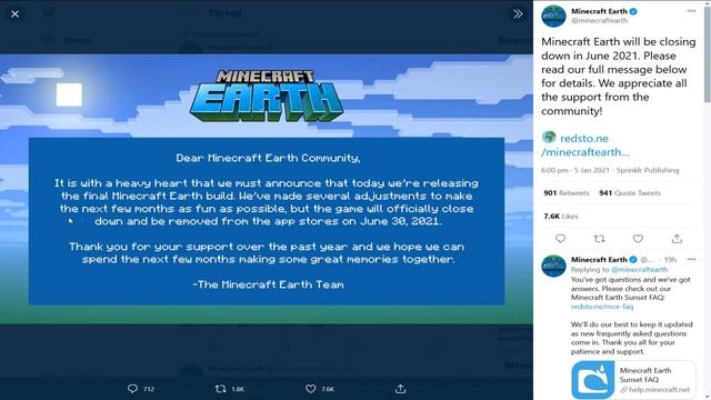 Minecraft 1.17 News - No Snapshot 21w01a & Minecraft Earth Cancelled! смотреть онлайн