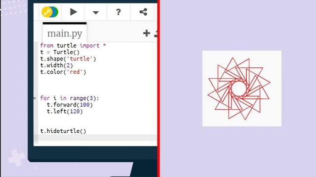 Python Turtle Graphics | 4 . Nested For Loops using Turtle commands | Coding for Kids #Python смотреть онлайн