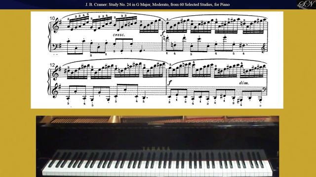 J.B. Cramer: Study No. 24 in G Major, Moderato, from 60 Selected Studies, for Piano смотреть онлайн