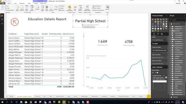 Master Detail Report Page Design with Drillthrough Filter in Power BI смотреть онлайн