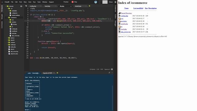 PHP E-commerce Script: Create a class and connect to a database смотреть онлайн