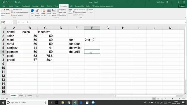 Batch - 1 | Class - 45 | For loop in vba excel in hindi смотреть онлайн