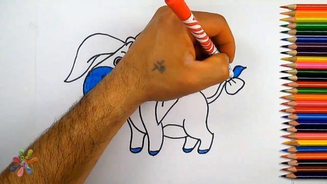 Рисуем веселого ослика.. Drawing a merry donkey.Раскраски для детей. смотреть онлайн
