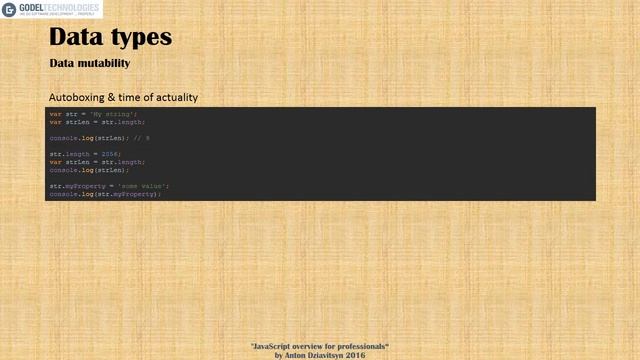 JavaScript lecture 1: Data Types (russian language) смотреть онлайн