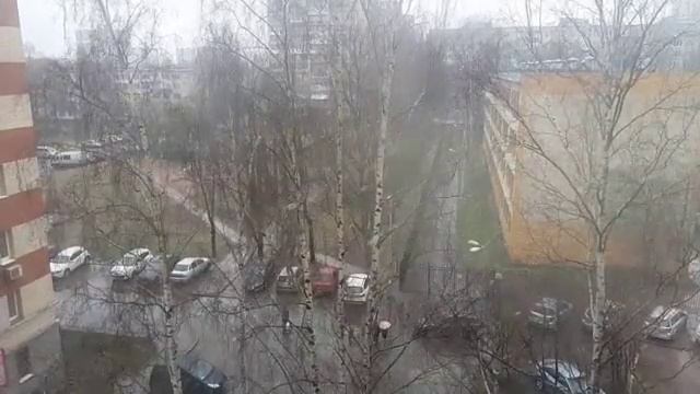 Снег в апреле 2016. Погода в Санкт-Петербурге. смотреть онлайн
