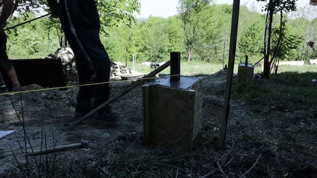 Building A-frame house near the forest. Part 3. Concrete piles foundation. смотреть онлайн