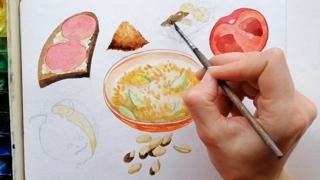 Рисуем свой завтрак / Food Sketch. How To Sketch Your Breakfast