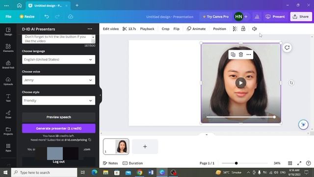 Canva AI video generator using D-id video presenters - Canva tutorials смотреть онлайн