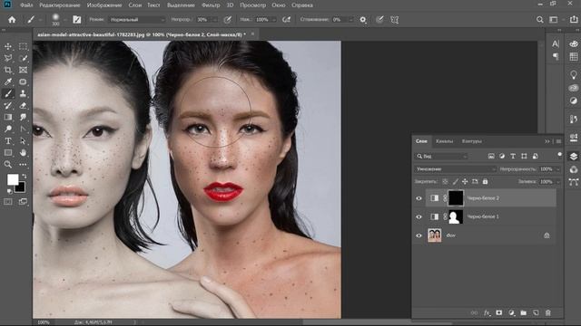 #10 Простые коллажи - Как поменять цвет кожи в Photoshop / Skin tone changes смотреть онлайн