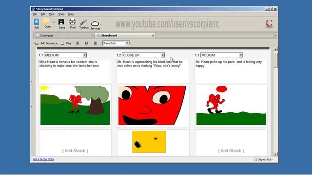 Celtx ScriptWriting Tutorial - #5 How to Create a StoryBoard & Save as .PDF File by VscorpianC смотреть онлайн
