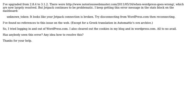 Wordpress: Jetpack Connection Broken смотреть онлайн