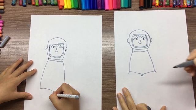 Как нарисовать КОСМОНАВТА? / How to draw an ASTRONAUT? смотреть онлайн