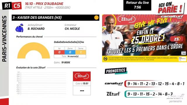 ICI on PARIE ! Vincennes, Quinté+ et pronostics en live de l'hippodrome, Jeudi 2 Novembre 2023 смотреть онлайн