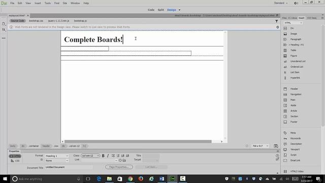 Creating a Basic Layout Using Dreamweaver CC 2017's Bootstrap Framework смотреть онлайн