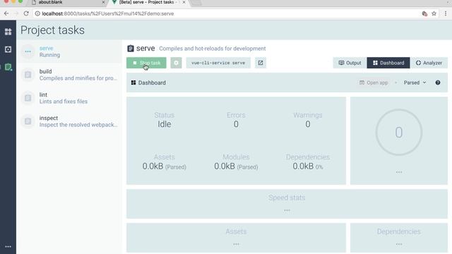 Vue CLI UI Demo (vue-cli 3.x) смотреть онлайн