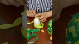 Мастер-класс Пасхальное яйцо из атласных лент
