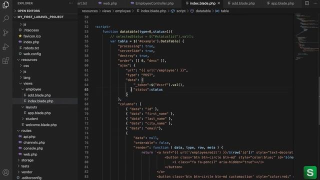 Laravel 8 list data in table with search and sort using datatable and AJAX смотреть онлайн