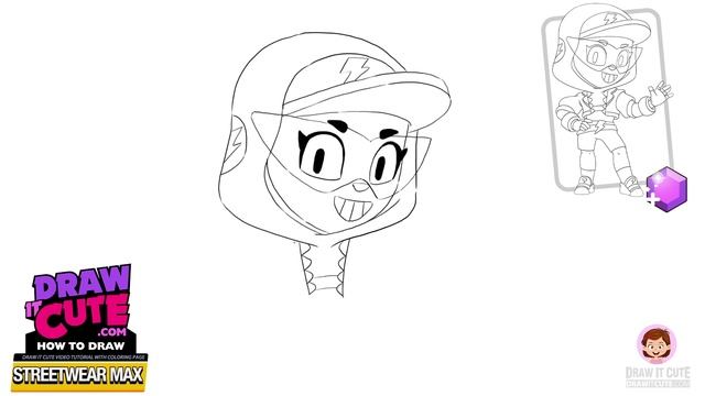 How to draw Streetwear Max | Brawl Stars | Super easy drawing tutorial with a coloring page смотреть онлайн