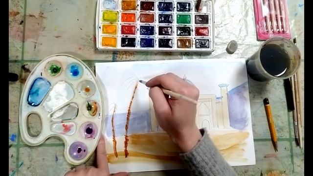 Урок ИЗО "Города в пустыне" 4 класс. Рисуем мечеть в пустыне- урок по изобразительному искусству смотреть онлайн