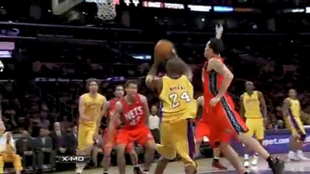 Kobe Bryant spin on Jordan Farmar and drops a beautiful reverse layup vs New Jersey Nets смотреть онлайн