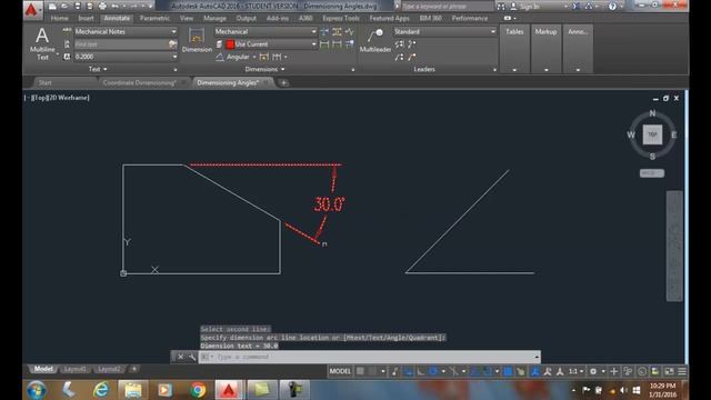 AutoCAD I 17-08 Dimensioning Angles смотреть онлайн