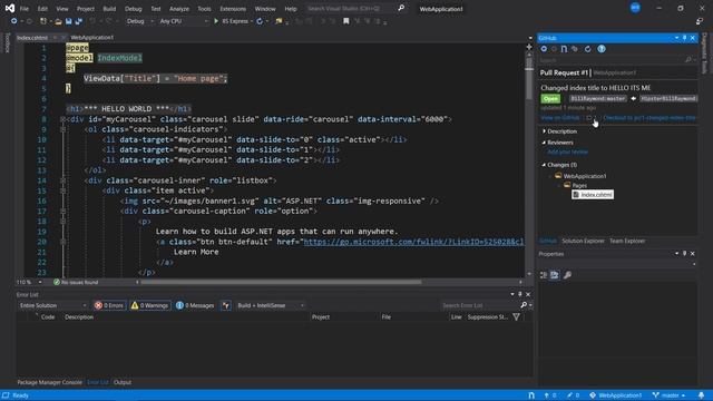 Collaborate using GitHub and Visual Studio 2019 - Pull Requests and Issues смотреть онлайн