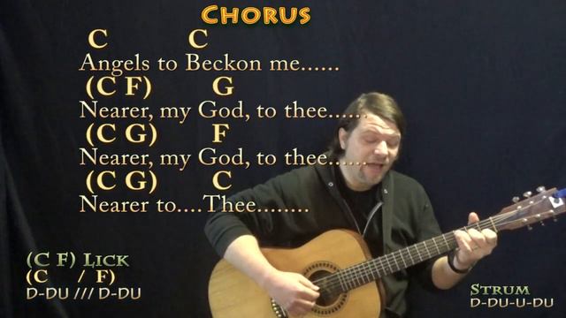 Nearer, My God To Thee (Hymn) Fingerstyle Guitar Cover Lesson in C with Chords/Lyrics смотреть онлайн