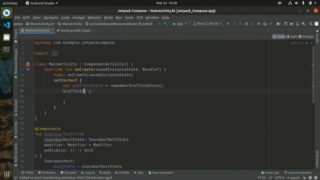 Tutorial Jetpack Compose Android - Snackbar dengan Scaffold - Part 12 смотреть онлайн