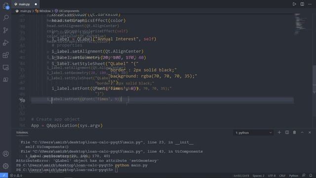 Loan Calculator GUI Project in Python with PyQt5 смотреть онлайн