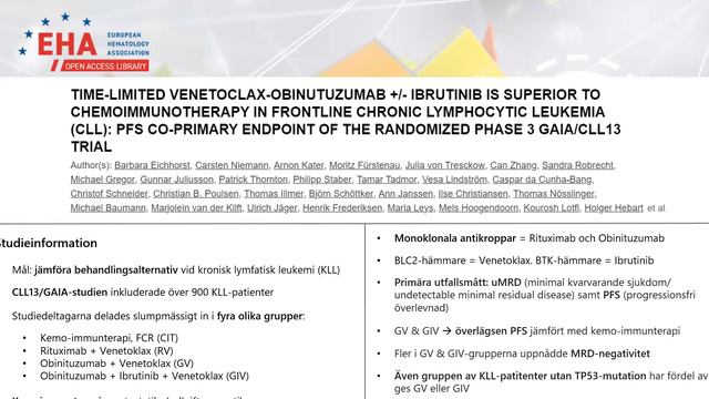 Vecka 50 - Klinisk studie om nya behandlingar för KLL смотреть онлайн