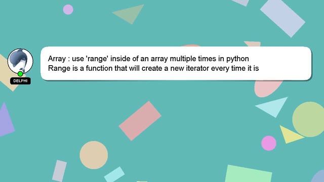 Array : use 'range' inside of an array multiple times in python смотреть онлайн