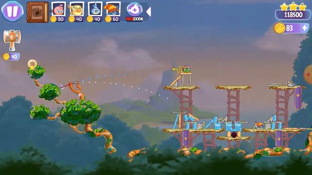 Angry Birds Stella Branch Out wall of pigs 4 cleared смотреть онлайн