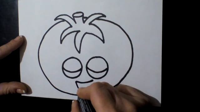 KAWAII РИСУНКИ | Как нарисовать помидор - How to draw a tomato Как нарисовать милые рисунк смотреть онлайн