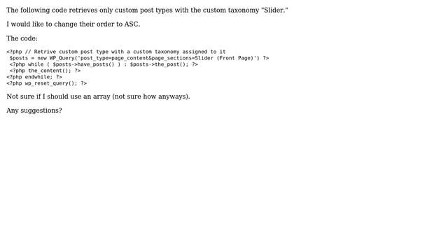 How do I change the order (ASC and DESC) in the following retrieval method using WP_Query? смотреть онлайн