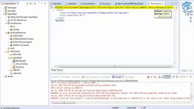 SAPUI5 Tutorials | SAPUI5 Project | MVC View | Model View Controller | Part 01 смотреть онлайн