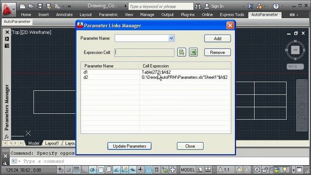 How to update the linked AutoCAD constraint parameters. смотреть онлайн