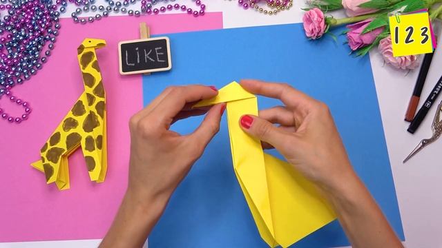 Paper giraffe | Easy paper toys смотреть онлайн