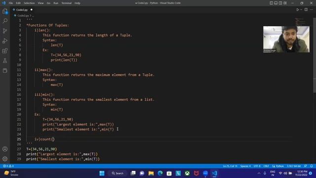 Functions of a Tuple In Python | Tuple Methods | Python Tutorials For Beginners смотреть онлайн