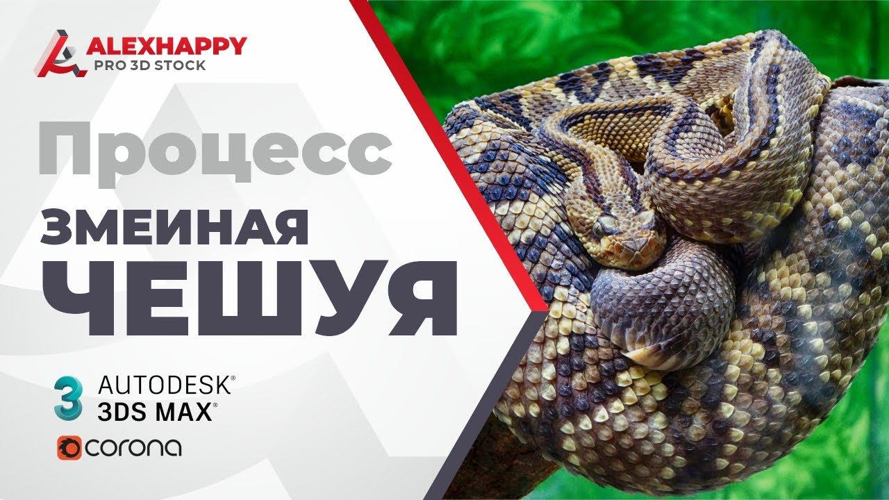 Процесс моделирования змеиной чешуи в 3ds max и Corona смотреть онлайн