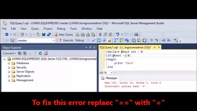 MSSQL Fix Error Incorrect syntax near '=' смотреть онлайн