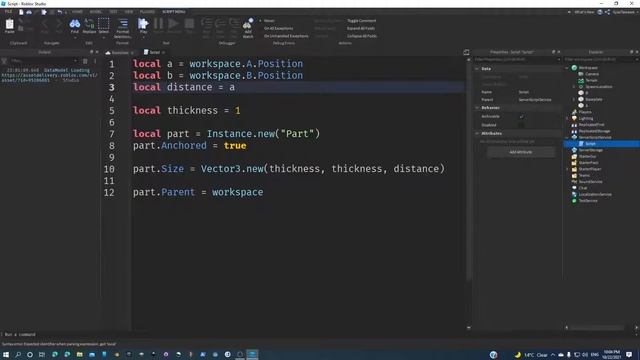 Script a part linking 2 parts or positions [ROBLOX STUDIO] смотреть онлайн