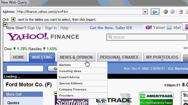 Microsoft Excel 2007 Tutorial - Get External Data - Stock Pricing смотреть онлайн