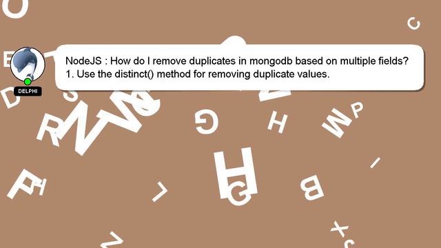 NodeJS : How do I remove duplicates in mongodb based on multiple fields? смотреть онлайн