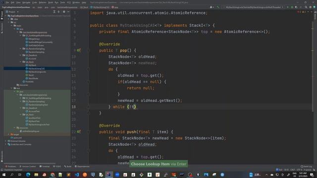 26 - Stack implementation using CAS - Follow Up 3 - SOLUTION - Code Demo 2 смотреть онлайн