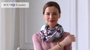 Как красиво завязать шелковый шарф + украшение-браслет