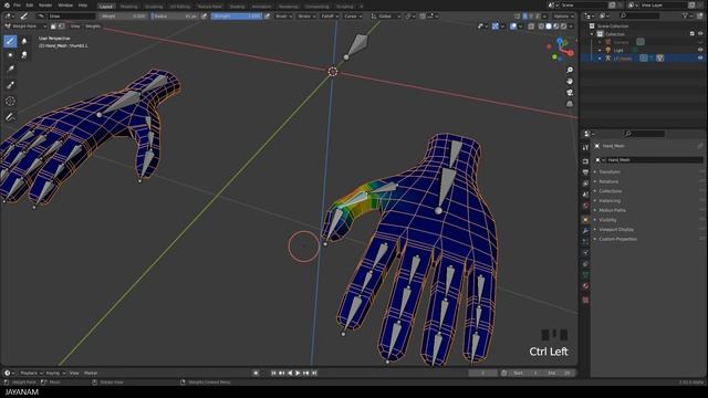 Blender Low Poly Hands Weight Paint Tutorial смотреть онлайн