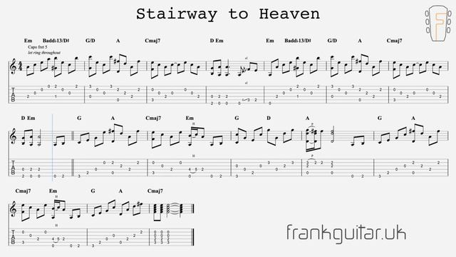 Stairway to Heaven - easy arrangement by frankguitar.uk смотреть онлайн