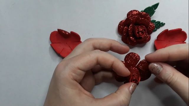 МК роза из фоамирана 1 способ MK rose from foamiran 1 way / DIY смотреть онлайн