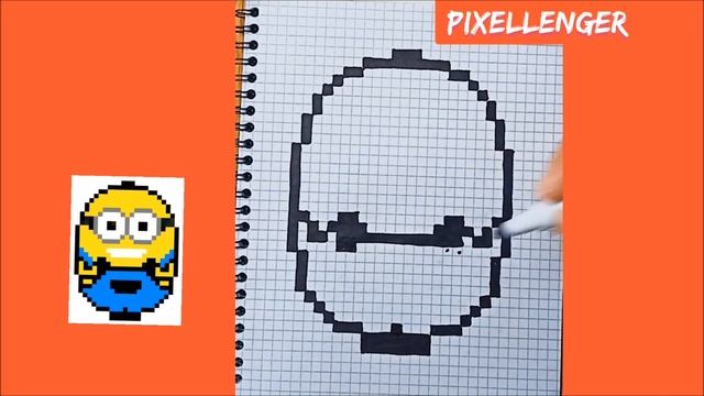 Как рисовать по клеточкам Миньона мультик Грювитация Простые рисунки How to Draw Minion Pixel Art смотреть онлайн